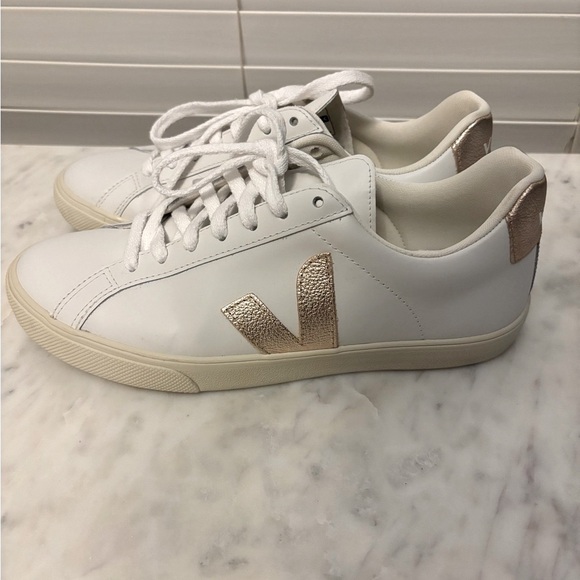 VEJA ESPLAR LEATHER WHITE PLATINE. SIZE 8US/39EU - Picture 3 of 7